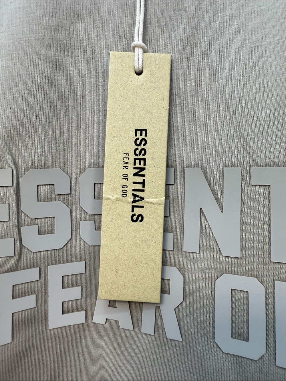 Fear of God Essentials tan Crewneck Logo T-Shirt - Picture 3 of 8